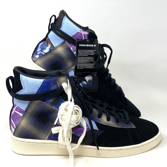 Converse Pro Leather Shoes Mid Top Multi Black Men’s Suede Sneakers Size A01572C - Picture 1 of 9